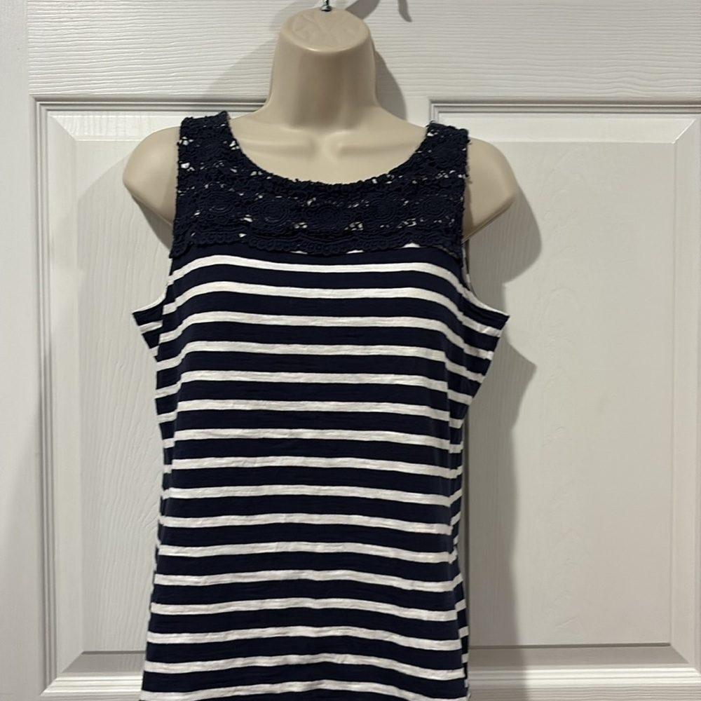 Striped Navy and White Women's Top